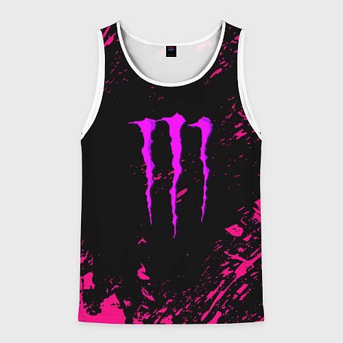 Мужская майка без рукавов Monster energy неоновые краски лого / 3D-Белый – фото 1