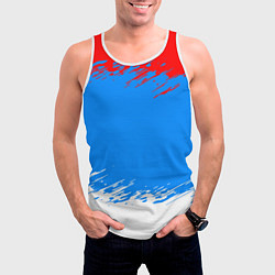 Майка-безрукавка мужская Патриот - флаг, цвет: 3D-белый — фото 2