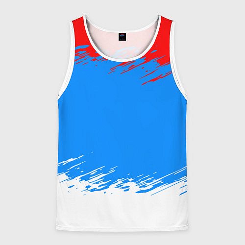 Мужская майка без рукавов Патриот - флаг / 3D-Белый – фото 1