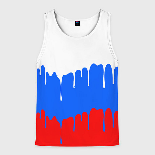 Мужская майка без рукавов Патриот - флаг / 3D-Белый – фото 1