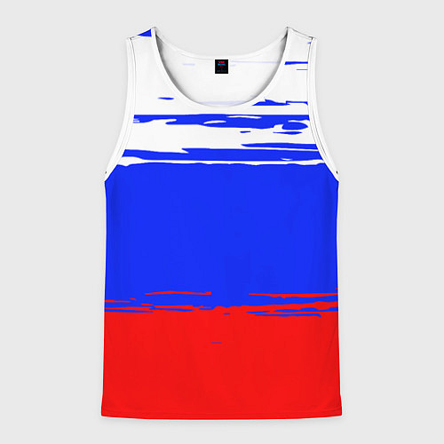 Мужская майка без рукавов Патриот - флаг / 3D-Белый – фото 1