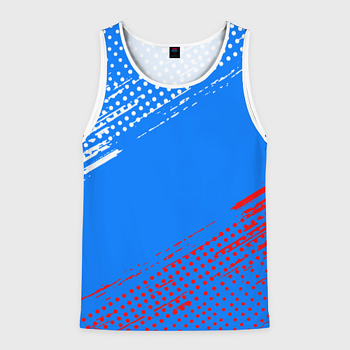 Мужская майка без рукавов Патриот - флаг / 3D-Белый – фото 1