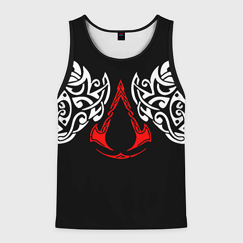 Мужская майка без рукавов Силуэт ворона - Aссасинс Крид / 3D-Черный – фото 1
