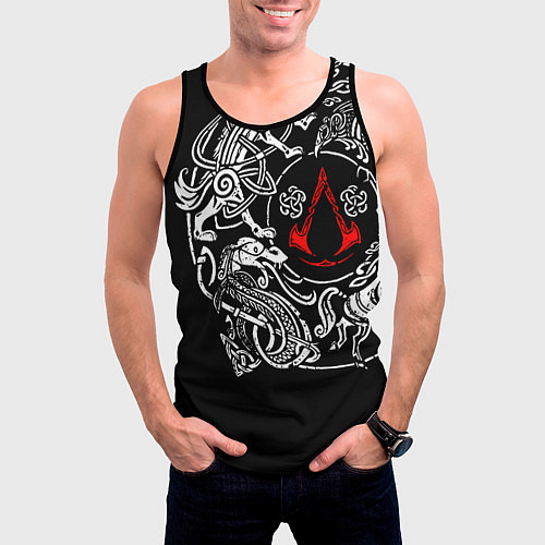 Мужская майка без рукавов Ассасин Крид Раграрек / 3D-Черный – фото 3