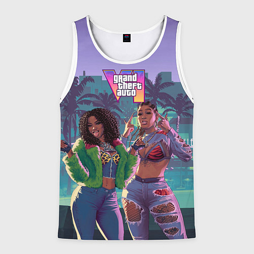 Мужская майка без рукавов Риал даймз из Gta 6 / 3D-Белый – фото 1