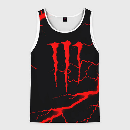Мужская майка без рукавов Monster energy storm red / 3D-Белый – фото 1