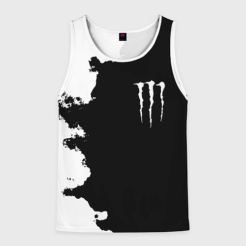 Мужская майка без рукавов Monster energy краски белые / 3D-Белый – фото 1