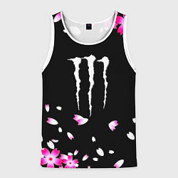 Майка-безрукавка мужская Monster energy sakura, цвет: 3D-белый
