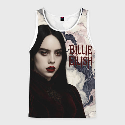Мужская майка без рукавов Билли Айлиш в стиле готики / 3D-Белый – фото 1