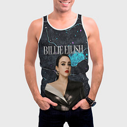 Майка-безрукавка мужская Билли Айлиш в деловом костюме, цвет: 3D-белый — фото 2
