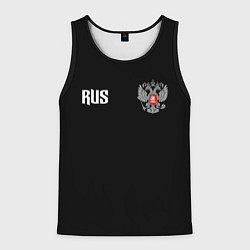 Майка-безрукавка мужская Россия три полоски, цвет: 3D-черный