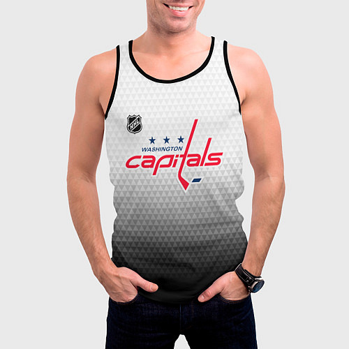 Мужская майка без рукавов Вашингтон Кэпиталз - градиент / 3D-Черный – фото 3