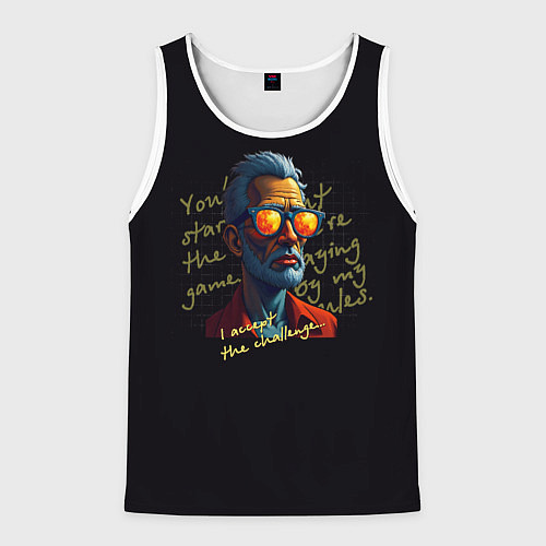 Мужская майка без рукавов Мои правила / 3D-Белый – фото 1