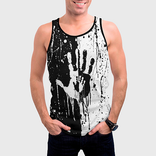 Мужская майка без рукавов Антиматерия подтеки / 3D-Черный – фото 3