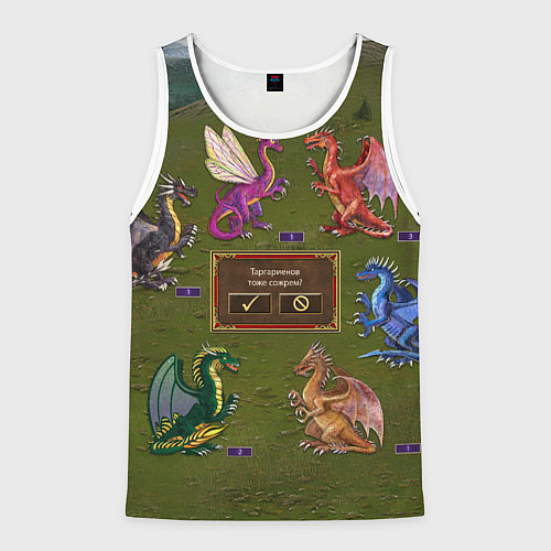 Мужская майка без рукавов HOMM3 Dragons Battle 1 / 3D-Белый – фото 1