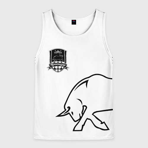 Мужская майка без рукавов ФК Краснодар - бык / 3D-Белый – фото 1