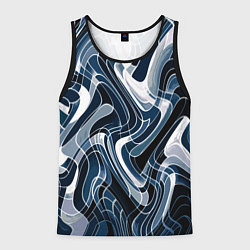 Мужская майка без рукавов Тёмно-синий искажённая абстракция