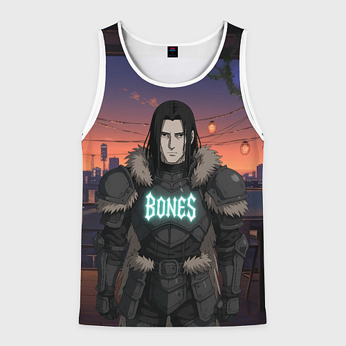 Мужская майка без рукавов Bones в аниме / 3D-Белый – фото 1
