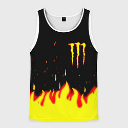 Майка-безрукавка мужская Monster energy fire steel, цвет: 3D-белый