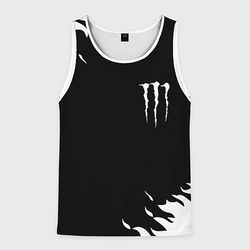 Мужская майка без рукавов Monster energy fire white / 3D-Белый – фото 1