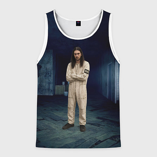 Мужская майка без рукавов Bones - образ психа / 3D-Белый – фото 1