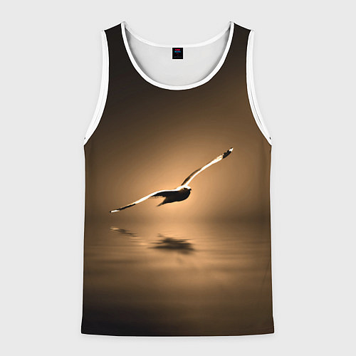 Мужская майка без рукавов Летящая птица / 3D-Белый – фото 1