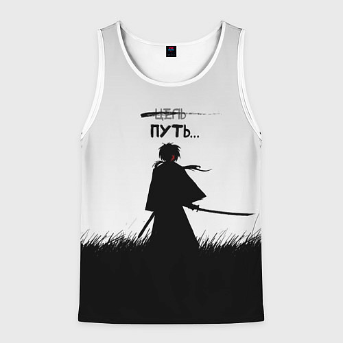 Мужская майка без рукавов Самурайский путь / 3D-Белый – фото 1