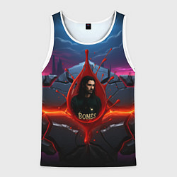 Майка-безрукавка мужская Bones внутри капли, цвет: 3D-белый