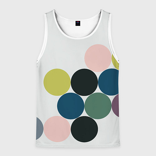 Мужская майка без рукавов Кластер чил - абстракция / 3D-Белый – фото 1
