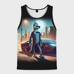 Майка-безрукавка мужская Бендер с пистолетом - Нью-Йоркская мафия, цвет: 3D-черный