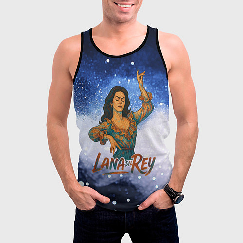 Мужская майка без рукавов Lana Del Rey танцует / 3D-Черный – фото 3