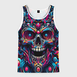 Мужская майка без рукавов Colorful cyber skull - pattern