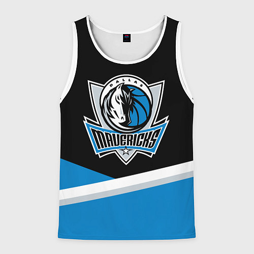 Мужская майка без рукавов Даллас Маверикс - линии / 3D-Белый – фото 1