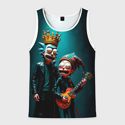 Майка-безрукавка мужская Рик и Морти рок группа, цвет: 3D-белый