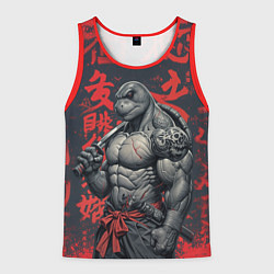 Майка-безрукавка мужская Антропоморфная черепаха воин - нейроарт, цвет: 3D-красный