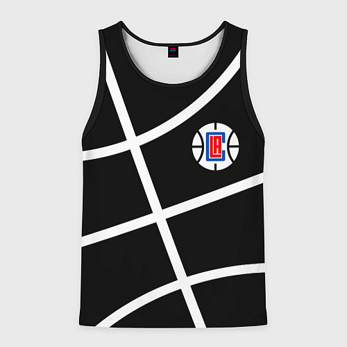 Мужская майка без рукавов Клипперс - текстура черного мяча / 3D-Черный – фото 1