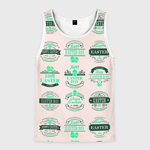 Мужская майка без рукавов Easter turquoise / 3D-Белый – фото 1