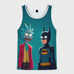 Мужская майка без рукавов Рик в образе Джокера и Бэтмен