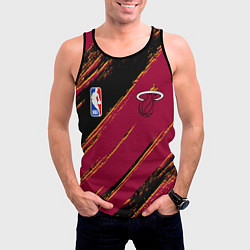 Майка-безрукавка мужская Майами Хит - цвета команды, цвет: 3D-черный — фото 2