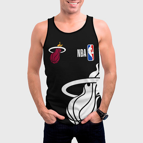 Мужская майка без рукавов Miami Heat - NBA team / 3D-Черный – фото 3