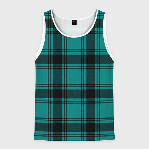 Мужская майка без рукавов Checkered dark blue / 3D-Белый – фото 1