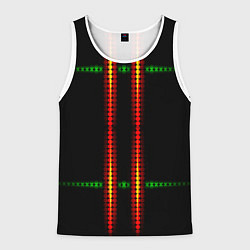 Мужская майка без рукавов Neon black green circles