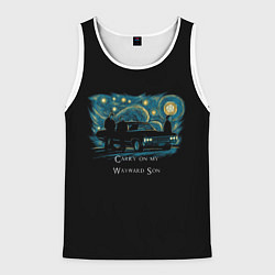 Майка-безрукавка мужская Сверхъестественное carry on my wayward son, цвет: 3D-белый