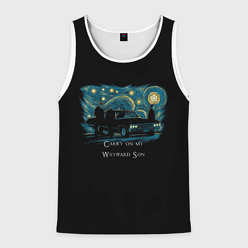 Мужская майка без рукавов Сверхъестественное carry on my wayward son / 3D-Белый – фото 1
