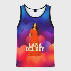 Мужская майка без рукавов Lana Del Rey на фоне сердечек