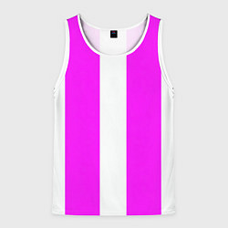 Мужская майка без рукавов Color white pink line