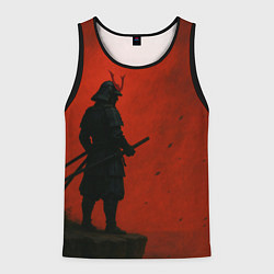 Майка-безрукавка мужская Ghost of Tsushima - алый, цвет: 3D-черный