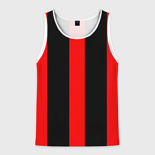 Мужская майка без рукавов Color black red lines / 3D-Белый – фото 1