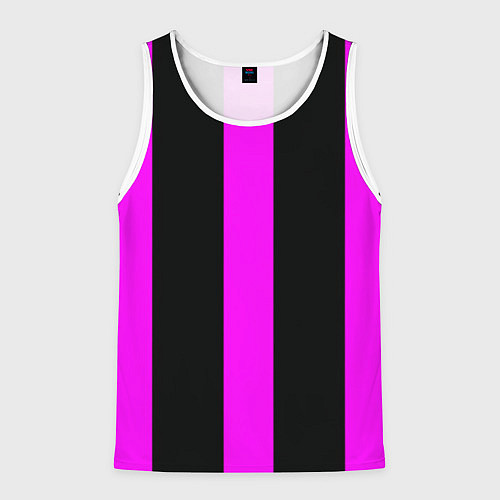 Мужская майка без рукавов Color black pink lines / 3D-Белый – фото 1