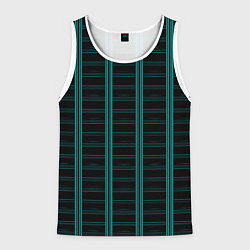 Майка-безрукавка мужская Color blue dark stripe, цвет: 3D-белый